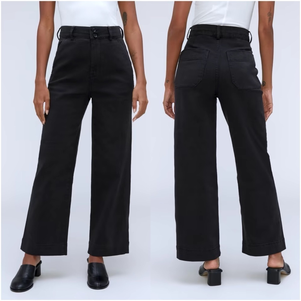 EVERLANE The Organic Wide Leg Pant In Black